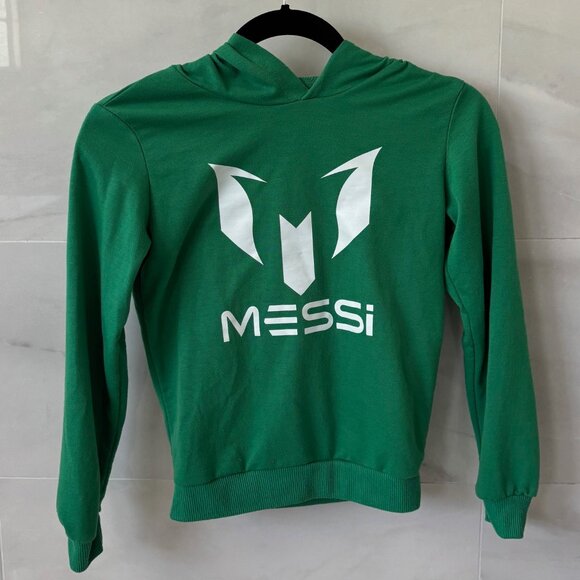2/$16 Green MESSI hoodie - Boys Small - Picture 1 of 4